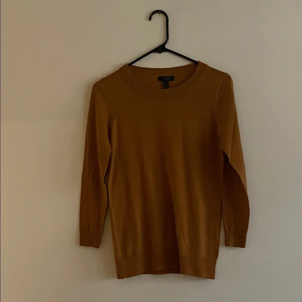 J. Crew Wool Women's Tan Crew Neck Sweater